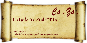 Csipán Zsófia névjegykártya