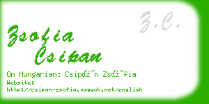 zsofia csipan business card